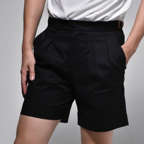 era-won กางเกงขาสั้น รุ่น Double belts Classic Shorts (V2) สี Black seven-Draft