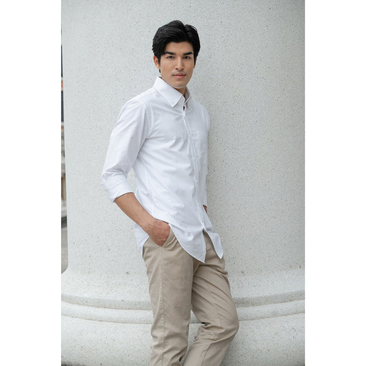 ARROW OXFOED Shirt  - เสื้อเชิ้ตแขนยาว Sport  ทรง Smart สีขาว MACM827-WH ICCSHOPPING