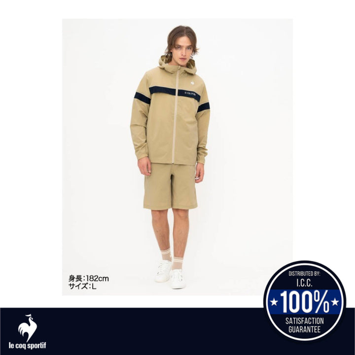 le coq sportif กางเกงขาสั้นผ้ายืด สีเบจ (กางเกงขาสั้น,กางเกงกีฬา,กันแดด,UVCUT,SOLOTEXPREMIUM, lecoq) Le Coq Sportif