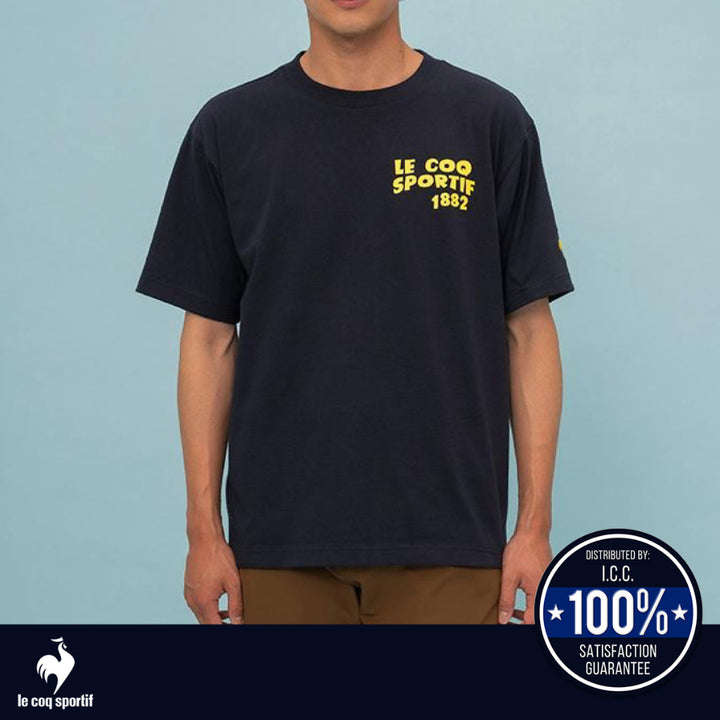 le coq sportif เสื้อยืดแขนสั้นลายกราฟิก ผู้ชาย สีกรม (แขนสั้น,ซับเหงื่อ,ออกกำลังกาย,sport,T-shirt) ICCSHOPPING