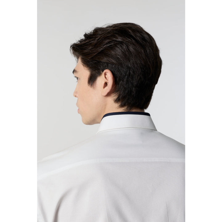 ARROW Wrinkle Free Shirt  - เสื้อเชิ้ตแขนยาว ปกต่อสีดำ  ทรง Smart สีขาว MACM826-WH ARROW