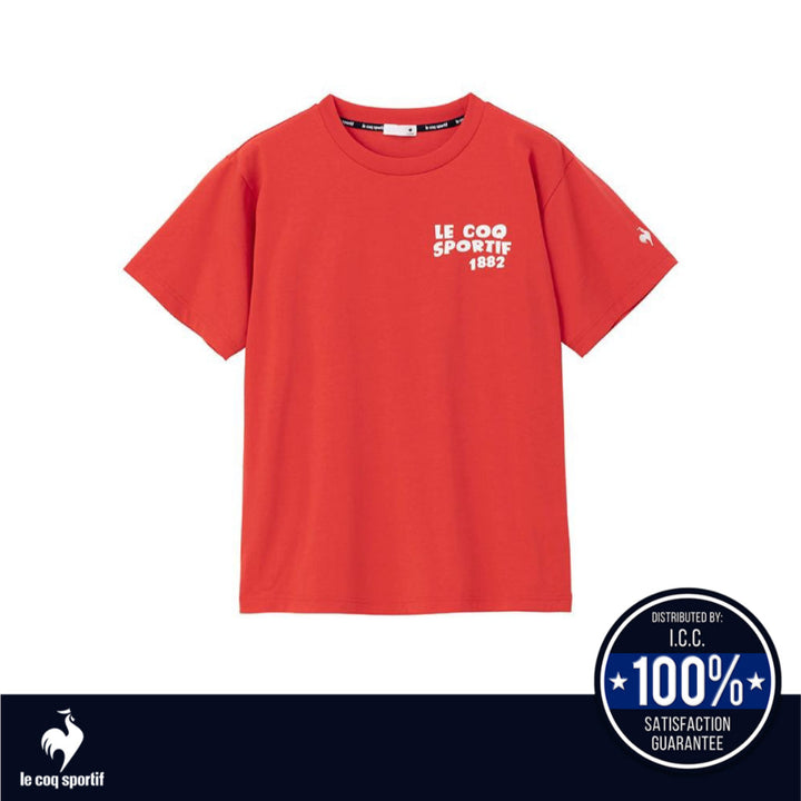 le coq sportif เสื้อยืดแขนสั้นลายกราฟิก ผู้ชาย สีแดง (แขนสั้น,ซับเหงื่อ,ออกกำลังกาย, sport,T-shirt) ICCSHOPPING