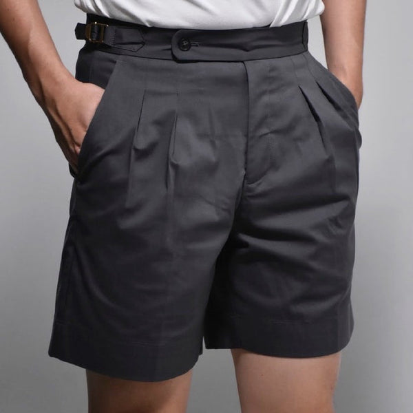 era-won กางเกงขาสั้น รุ่น Double belts Classic Shorts (V2) สี Grey seven-Draft