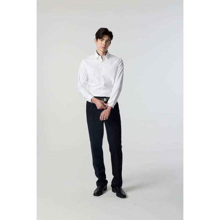 ARROW Wrinkle Free Shirt  - เสื้อเชิ้ตแขนยาว ปกต่อสีดำ  ทรง Smart สีขาว MACM826-WH ICCSHOPPING
