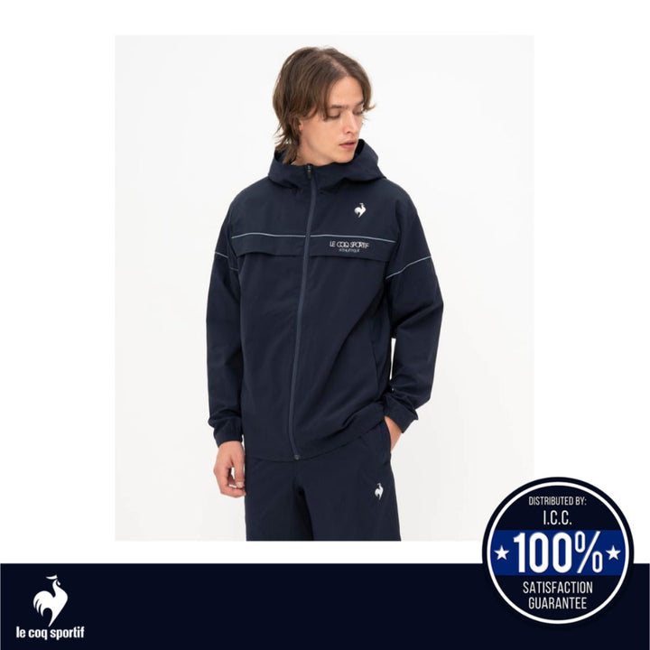 le coq sportif เสื้อแจ็คเก็ตฮู้ดผู้ชาย สีกรมท่า (Jacket,กันน้ำ,UVCUT (UPF50+),Unisex,SOLOTEXPREMIUM) ICCSHOPPING