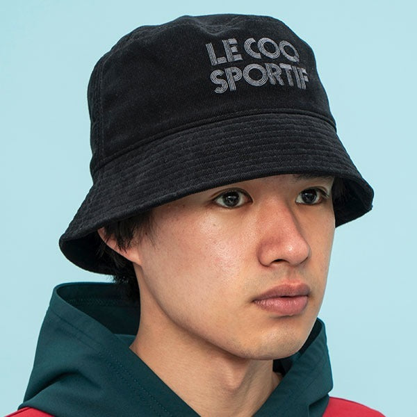 le coq sportif หมวกบัคเก็ต พับเก็บได้ สีดำ (แฟชั่น, กันแดด, bucket, lecoq, เลอค็อก, Hat) ICCSHOPPING