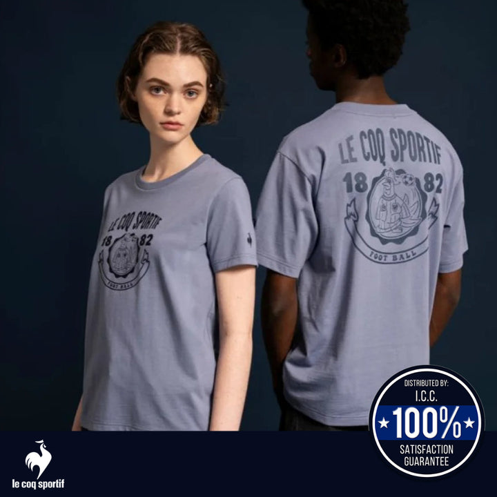 le coq sportif เสื้อยืดแขนสั้นลายกราฟิก ผู้ชาย สีฟ้า (แขนสั้น,ซับเหงื่อ,ออกกำลังกาย, sport,T-shirt) ICCSHOPPING