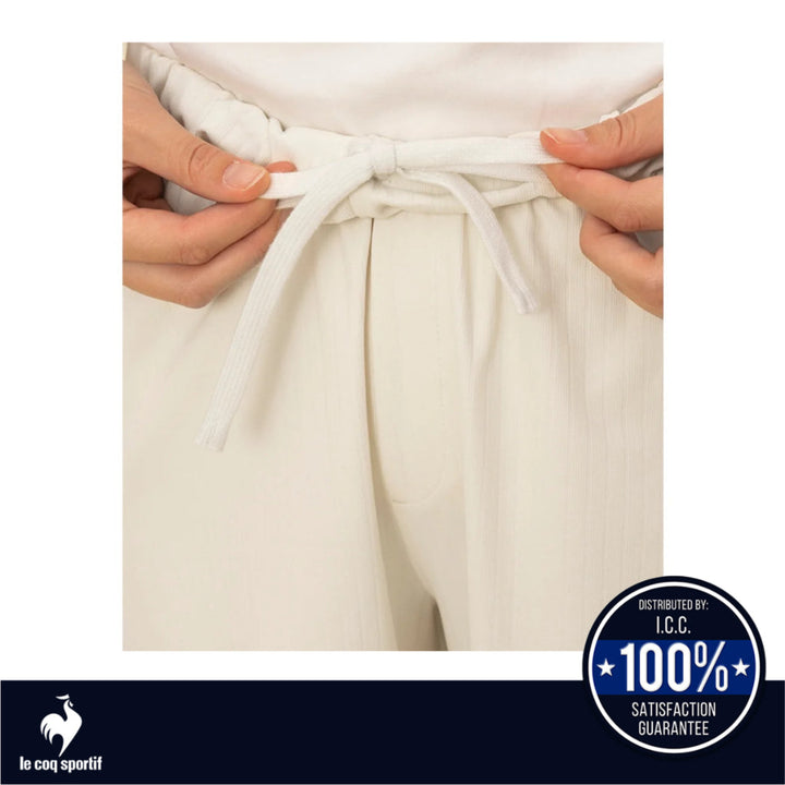 le coq sportif กางเกงขายาว LCS Plume Rib Cross Pants ผู้หญิง สีขาว (กีฬา,เทนนิส,sport,lecoq) ICCSHOPPING