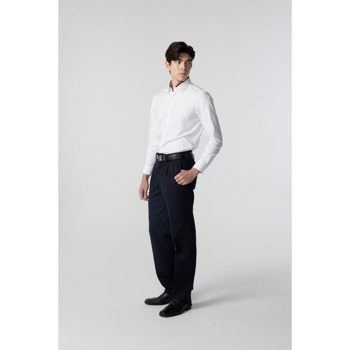 ARROW Wrinkle Free Shirt  - เสื้อเชิ้ตแขนยาว ปกต่อสีดำ  ทรง Smart สีขาว MACM826-WH ARROW
