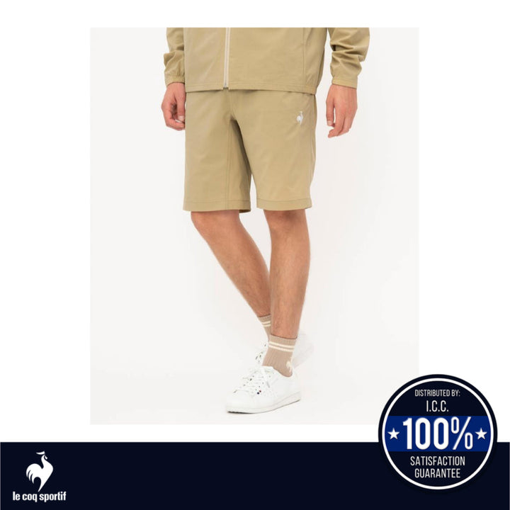 le coq sportif กางเกงขาสั้นผ้ายืด สีเบจ (กางเกงขาสั้น,กางเกงกีฬา,กันแดด,UVCUT,SOLOTEXPREMIUM, lecoq) ICCSHOPPING