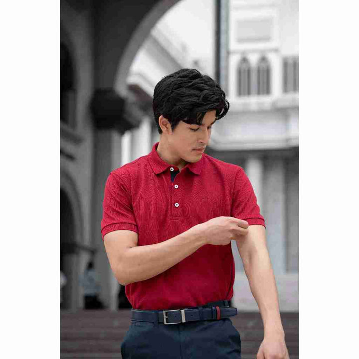 ARROW POLO เสื้อโปโลสีพื้น แขนสั้น ไม่มีกระเป๋า ทรง SMART สีแดง MPCM872-MR ICCSHOPPING