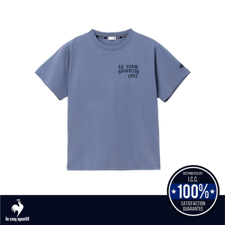 le coq sportif เสื้อยืดแขนสั้นลายกราฟิก ผู้ชาย สีฟ้า (แขนสั้น,ซับเหงื่อ,ออกกำลังกาย, sport,T-shirt) ICCSHOPPING