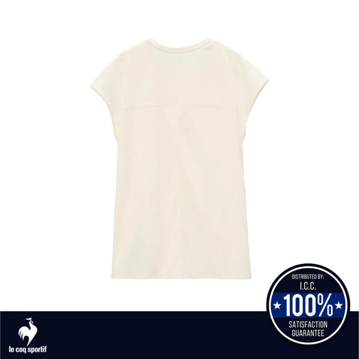 le coq sportif เสื้อยืดแขนฝรั่งเศสลดคราบเหงื่อสำหรับผู้หญิง สีขาว (เสื้อแขนสั้น,เสื้อยืด,กีฬา,โยคะ) ICCSHOPPING