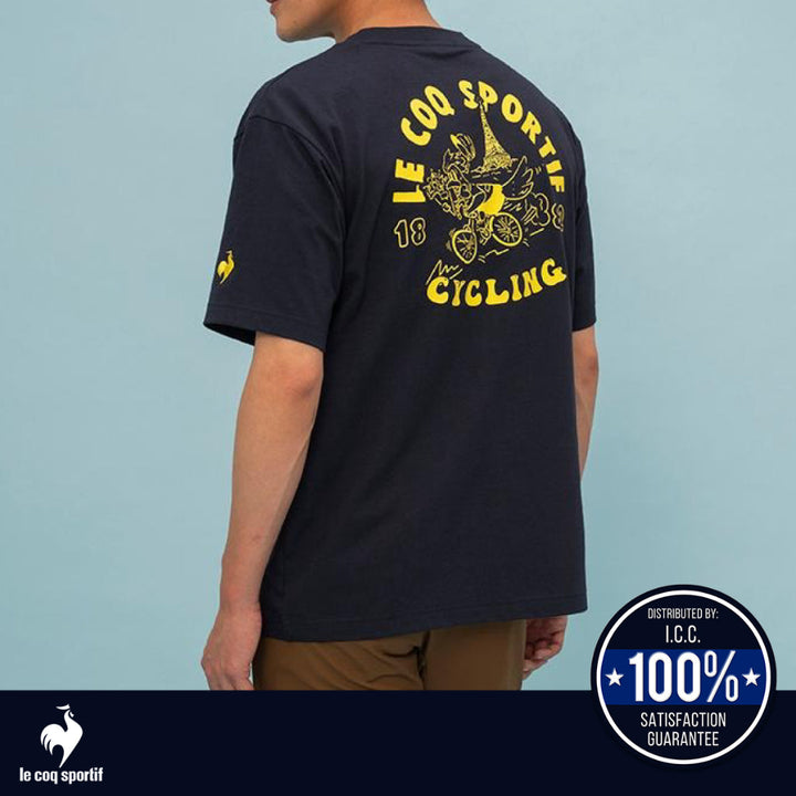 le coq sportif เสื้อยืดแขนสั้นลายกราฟิก ผู้ชาย สีกรม (แขนสั้น,ซับเหงื่อ,ออกกำลังกาย,sport,T-shirt) ICCSHOPPING