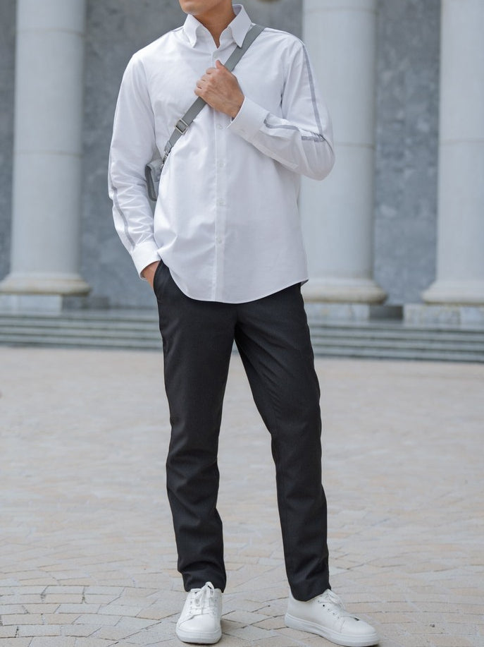 ARROW OXFOED Shirt   เสื้อเชิ้ตแขนยาว Sport ทรง Smart สีขาว MACM824-WH ICCSHOPPING