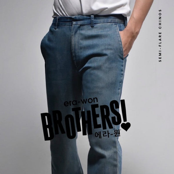 era-won กางเกงขายาวทรงขาม้า รุ่น FLARE DENIM สี Light wash (ฟอกอ่อน)-Draft