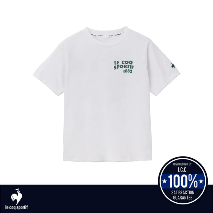 le coq sportif เสื้อยืดแขนสั้นลายกราฟิก ผู้ชาย สีขาว (แขนสั้น,ซับเหงื่อ,ออกกำลังกาย, sport,T-shirt) ICCSHOPPING