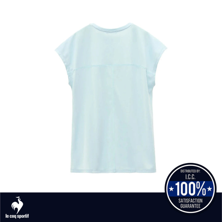 le coq sportif เสื้อยืดแขนฝรั่งเศสลดคราบเหงื่อสำหรับผู้หญิง สีฟ้า (เสื้อแขนสั้น,เสื้อยืด,กีฬา,โยคะ) ICCSHOPPING