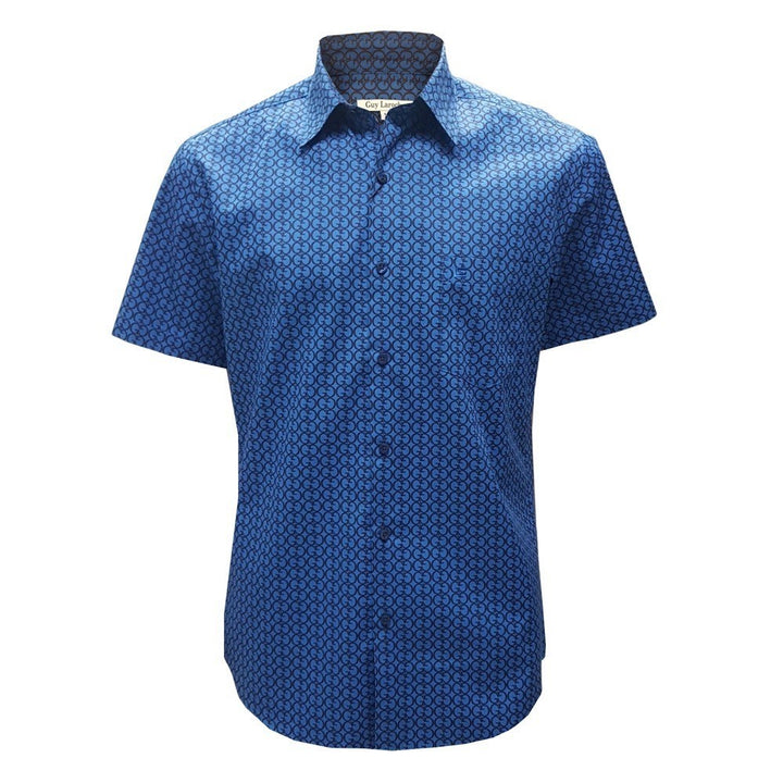 Guy Laroche เสื้อเชิ๊ตแขนสั้น BAC5300S4 ทรง SLIM FIT สีกรมท่า 