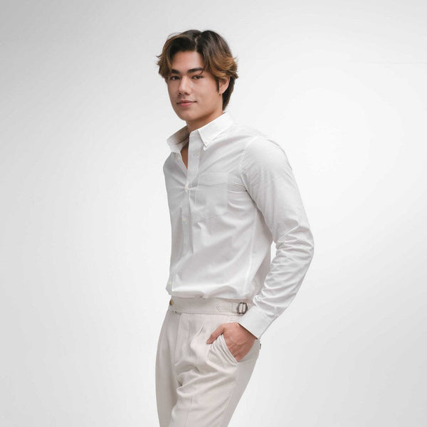 era-won เสื้อเชิ้ต ทรงปกติ Ultrafine Dresshirt แขนยาว สี Double White (ป้ายใหม่) ICCSHOPPING