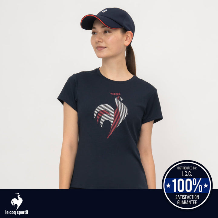 le coq sportif เสื้อเทรนนิ่ง [Cooling] กัน UV (UPF50+) ออกกำลังกาย ผู้หญิง สีกรม ICCSHOPPING