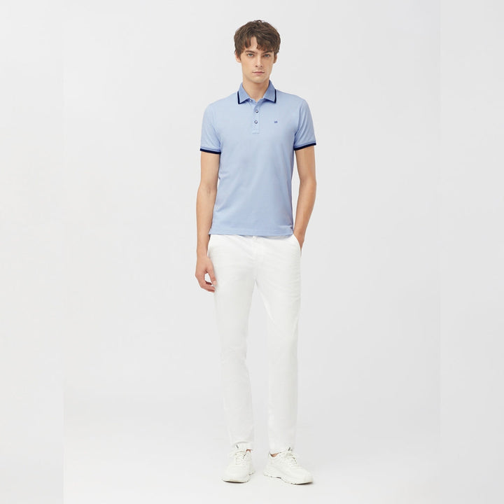 Guy Laroche เสื้อโปโลแขนสั้น สีพื้น ทรง EXTRA FIT รุ่น BKL6300A5BU - สีฟ้า ICCSHOPPING