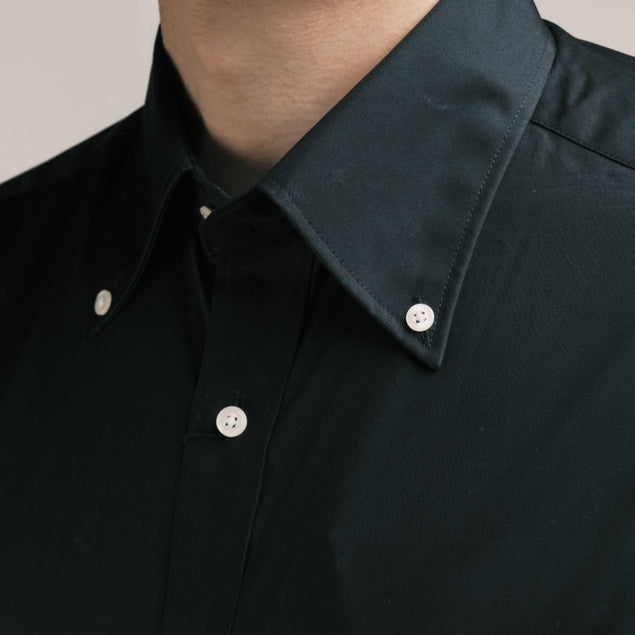 era-won ALTERNATIVE SHIRT - HIGHT ROLL BUTTON DOWN เสื้อเชิ้ตคอปก สี Black era-won