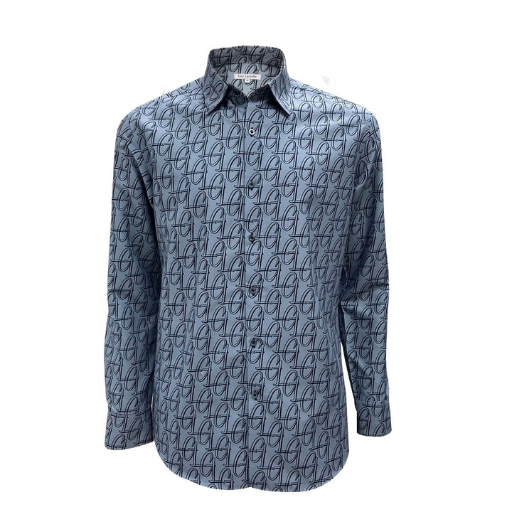Guy Laroche เสื้อเชิ้ตทำงานแขนยาวทรง SLIM FIT ผ้าพิมพ์ลาย 100% Cotton 