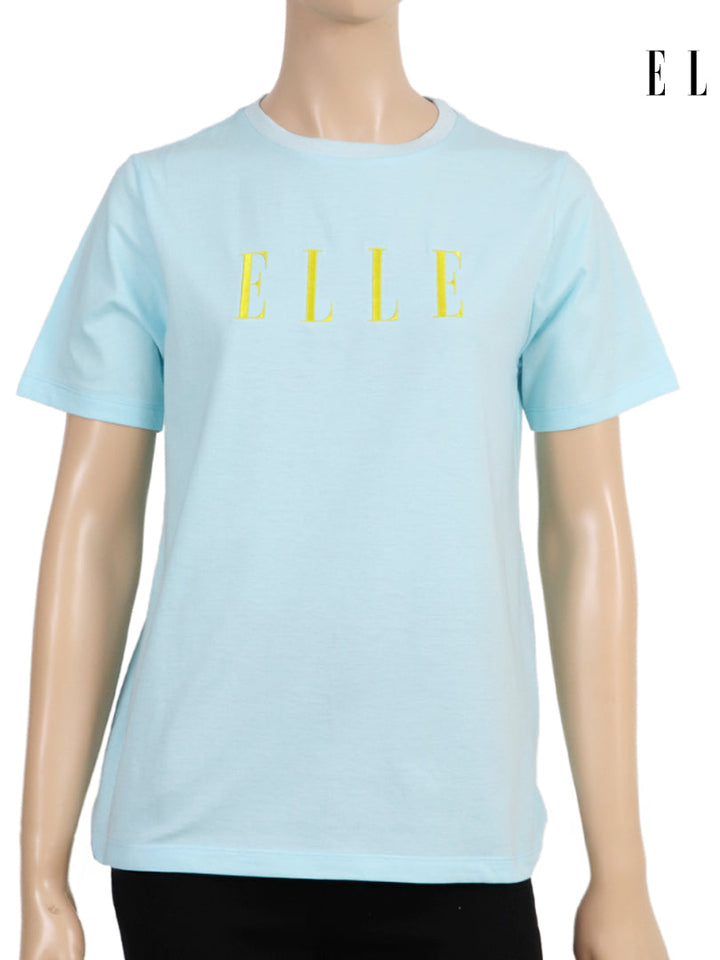 ELLE เสื้อยืด T-SHIRT ผ้า COTTON แขนสั้น ทรง BASIC ปักโลโก้ ELLE รุ่น W3K698 ICCSHOPPING