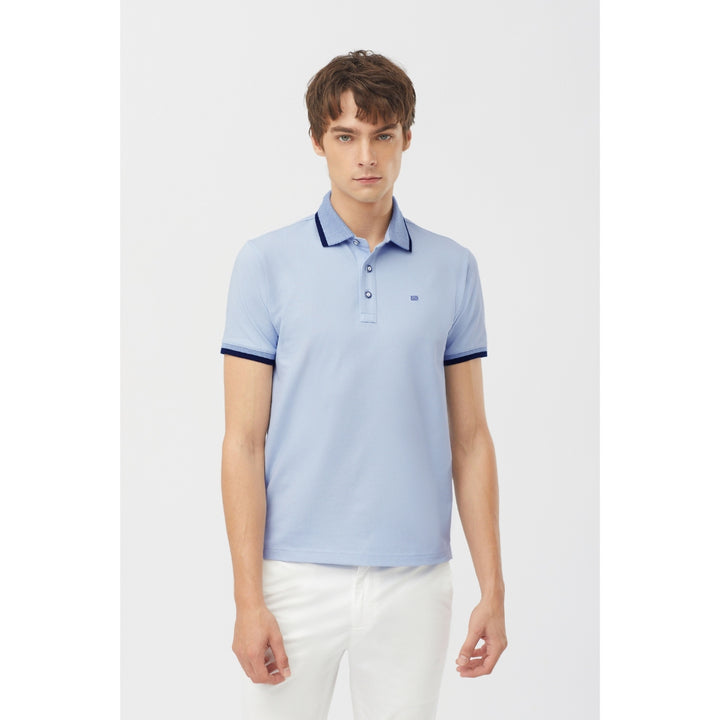 Guy Laroche เสื้อโปโลแขนสั้น สีพื้น ทรง EXTRA FIT รุ่น BKL6300A5BU - สีฟ้า 