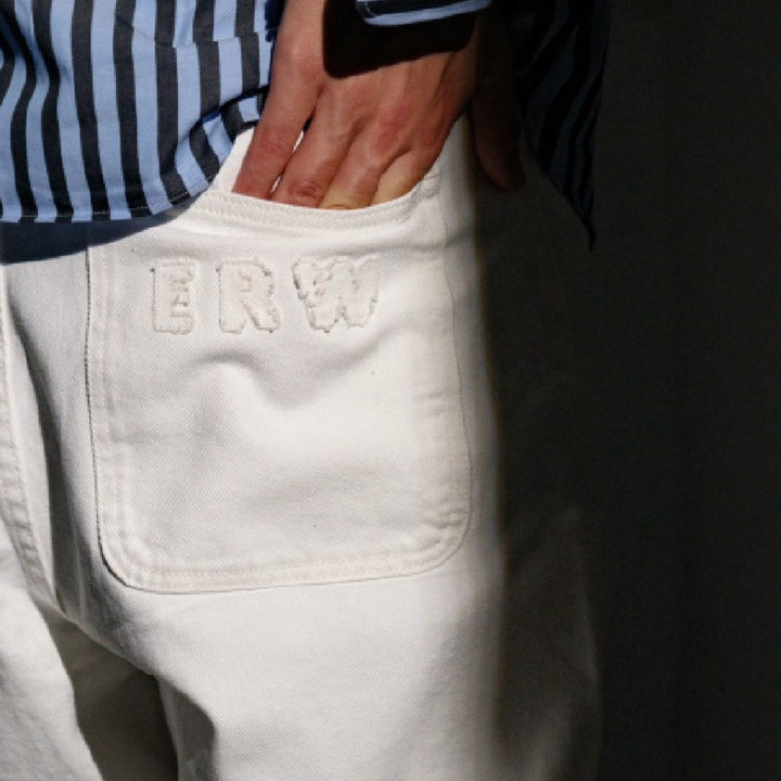 era-won กางเกงยีนส์ Baggy denim ERW collection สี ยีนส์ขาว - White dog ICCSHOPPING