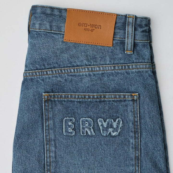 era-won กางเกงยีนส์ Baggy denim ERW collection สี ยีนส์ฟอกอ่อน - Street wash ICCSHOPPING