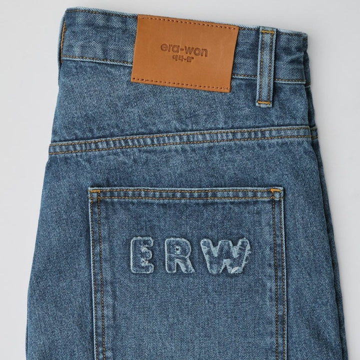 era-won กางเกงยีนส์ Baggy denim ERW collection สี ยีนส์ฟอกอ่อน - Street wash ICCSHOPPING