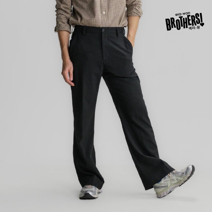 era-won กางเกงขายาว รุ่น Semi - Flare Monotone สี  Brothers Black ICCSHOPPING