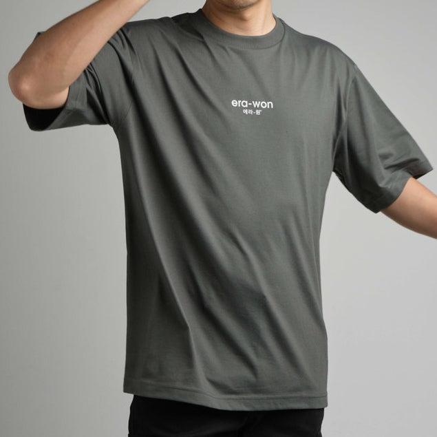 era-won เสื้อ T-Shirt Oversize Screen สี เทาสกรีนเทา era-won