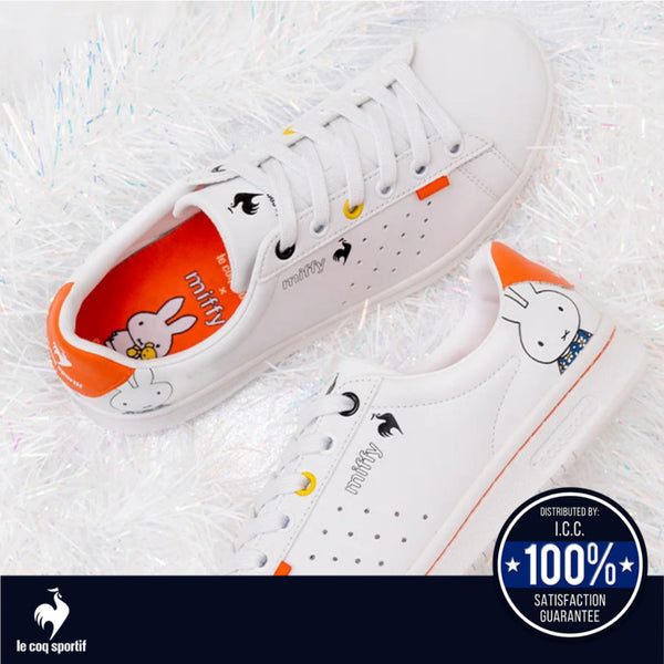 le coq sportif รองเท้าผู้หญิง รุ่น LA ROLAND SL MF สีขาว-ส้ม (รองเท้าผ้าใบ,รองเท้าแฟชั่น,ผูกเชือก) ICCSHOPPING