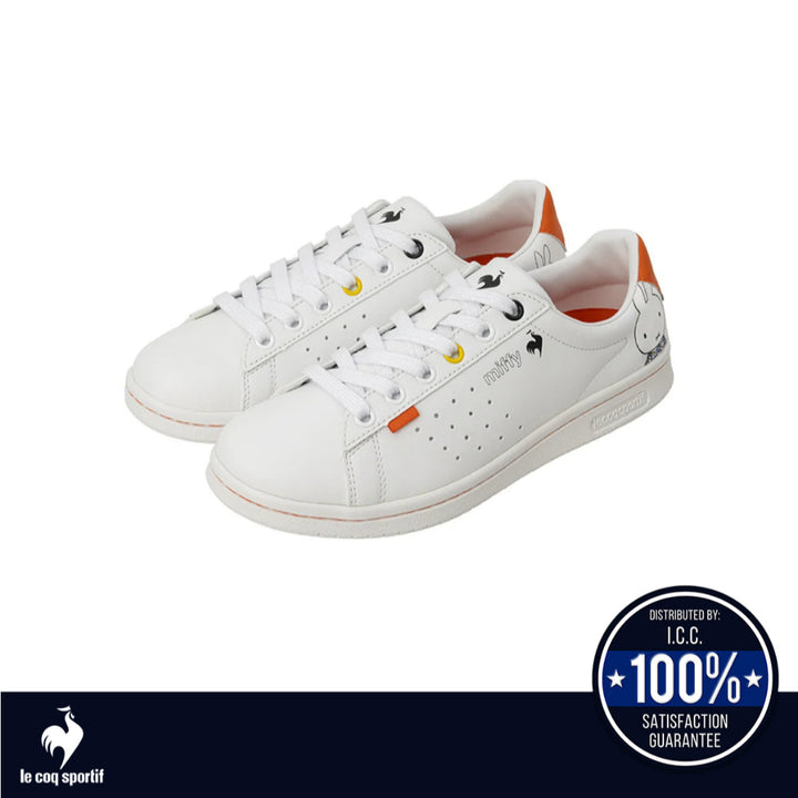 le coq sportif รองเท้าผู้หญิง รุ่น LA ROLAND SL MF สีขาว-ส้ม (รองเท้าผ้าใบ,รองเท้าแฟชั่น,ผูกเชือก) ICCSHOPPING