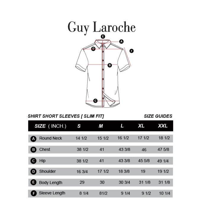 Guy Laroche เสื้อเชิ๊ตแขนสั้น BAC5300S4 ทรง SLIM FIT สีกรมท่า 