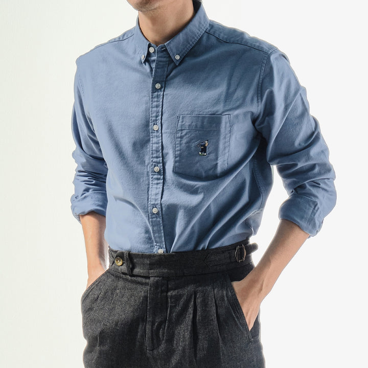 era-won เสื้อเชิ้ต ทรงปกติ Oxford Shirt collection “ART TOY" แขนยาว คอปก สี Stone 