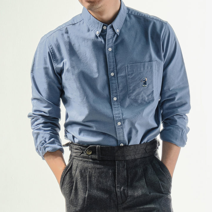 era-won เสื้อเชิ้ต ทรงปกติ Oxford Shirt collection “ART TOY" แขนยาว คอปก สี Stone 