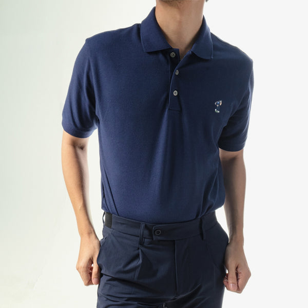 era-won เสื้อโปโลแขนสั้น ทรงสลิม Polo collection “ART TOY" สี Navy Blue 