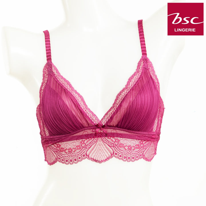 BSC Lingerie ชุดชั้นในเซ็กซี่ลูกไม้ ไร้โครง ผ้าพลีท ผสมลูกไม้ มีให้เลือก 3 สี - BB3387_R25