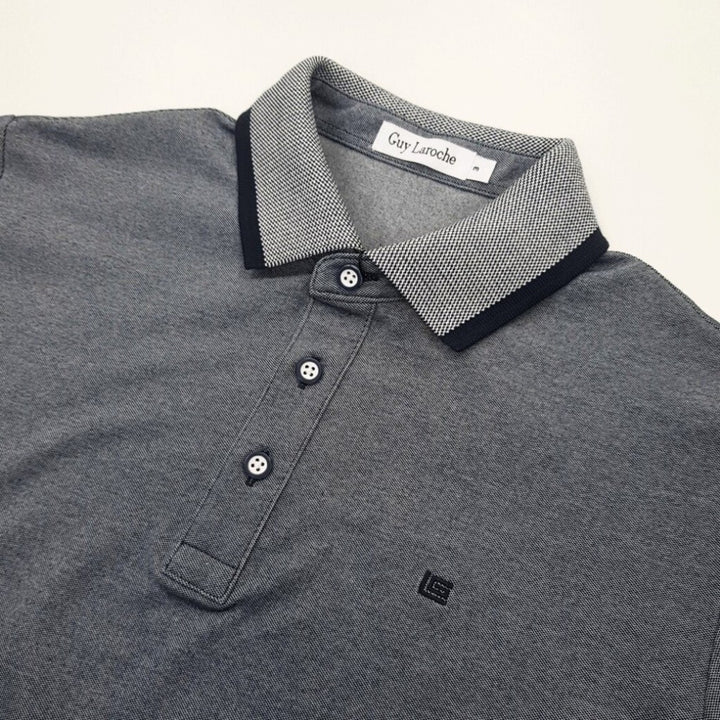 Guy Laroche เสื้อโปโลแขนสั้น สีพื้น ทรง EXTRA FIT รุ่น BKL6300A5NV - สีกรมท่า 