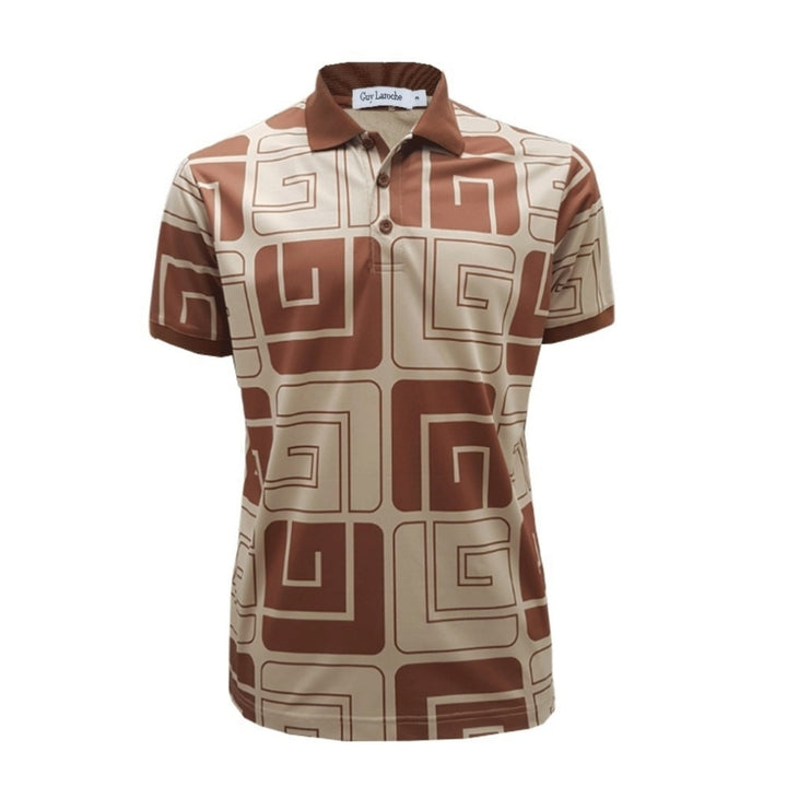Guy Laroche เสื้อโปโลแขนสั้น เนื้อผ้า 100% Polyester ทรง Extra FIT (BKL7300S4BR - สีน้ำตาล) 
