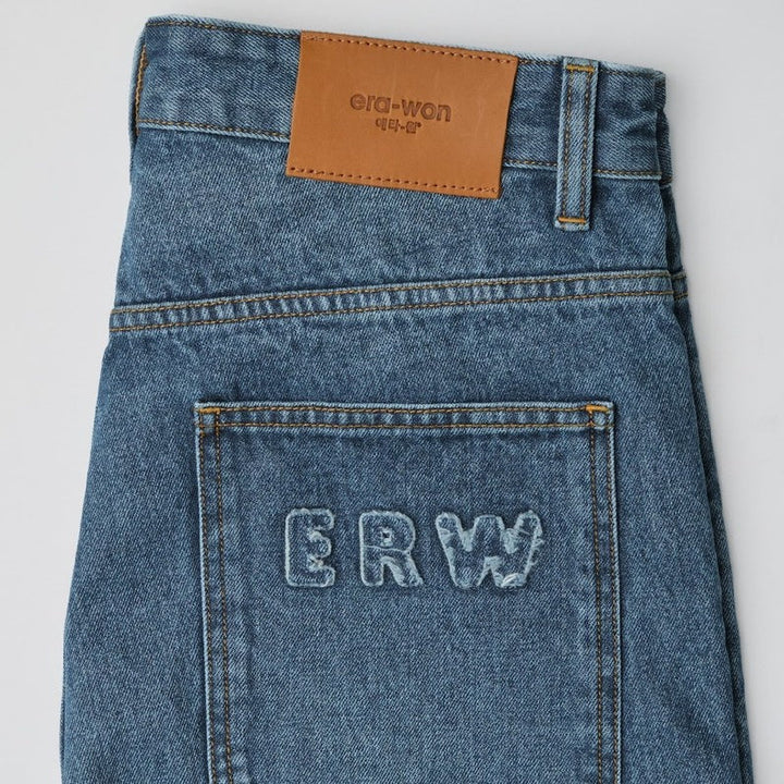 era-won กางเกงยีนส์ Baggy denim ERW collection สี ยีนส์ฟอกอ่อน - Street wash ICCSHOPPING