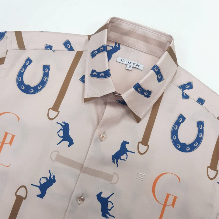 Guy Laroche เสื้อเชิ๊ตแขนสั้น ผ้า Cotton สวมใส่สบาย ระบายอากาศได้ดี สีขาว 
