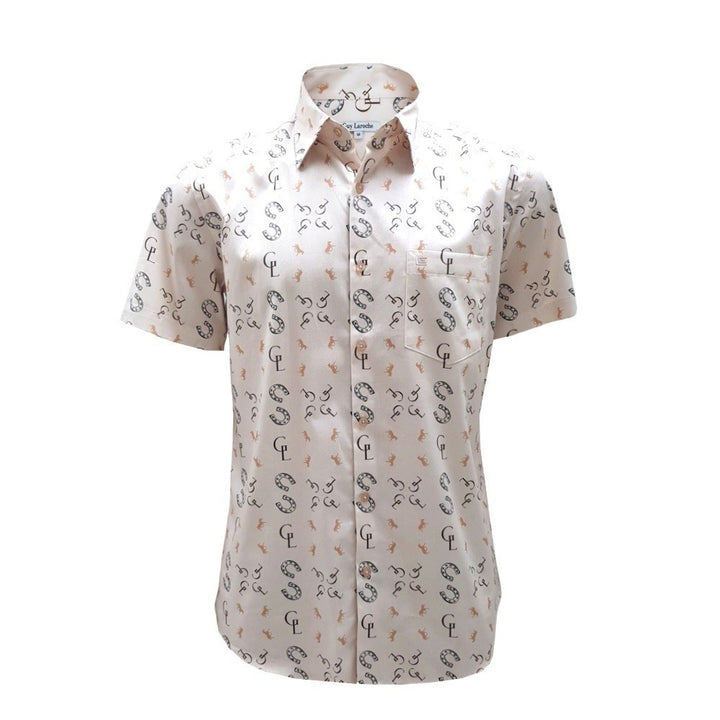 Guy Laroche เสื้อเชิ๊ตแขนสั้น ผ้า Cotton สวมใส่สบาย ระบายอากาศได้ดี สีขาว 