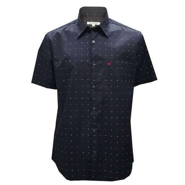 Guy Laroche เสื้อเชิ๊ตแขนสั้น BAC5220P4 ผ้าพิมพ์ลาย Cotton,Polyester 