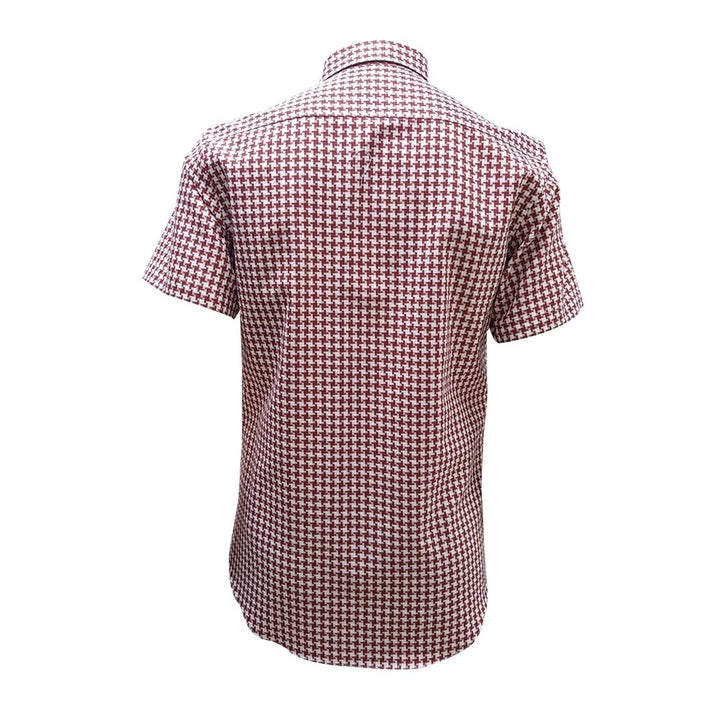 Guy Laroche เสื้อเชิ้ตลำลองแขนสั้นทรง SLIM FIT Cotton ผ้าทอลายในตัว 