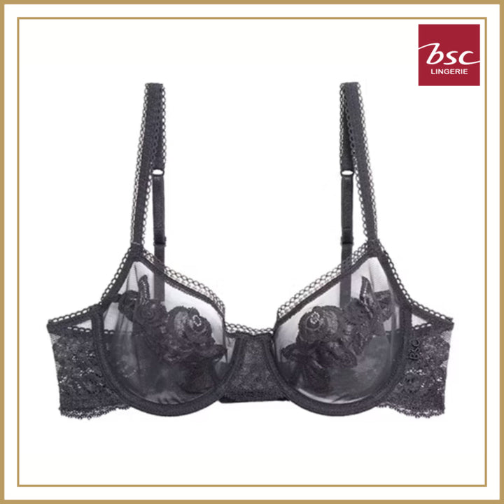 BSC Lingerie ชุดชั้นในลูกไม้เซ็กซี่ มีโครง ผ้าซีทรู มีให้เลือก 3 สี - BB1453_R25